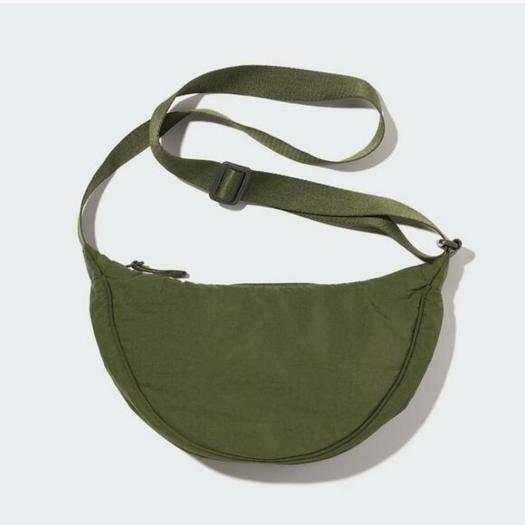 Sage Green Half Moon Nylon Crossbody Bag - Picture 2 of 10